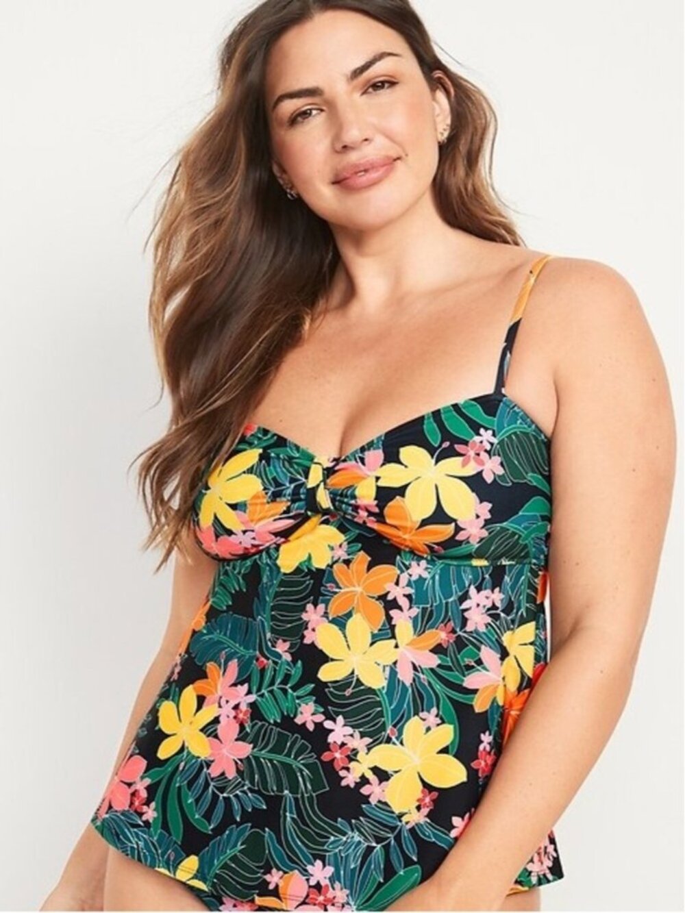 Old Navy Floral Black Tropical Tankini Swim Top Only Plus size 4X